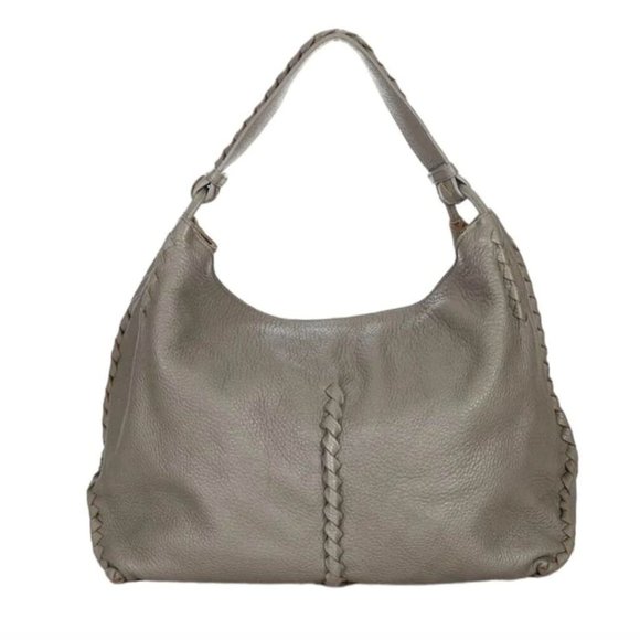 Bottega Veneta Cervo Lavato Deerskin Leather Intrecciatto Trim Hobo Shoulder Bag - Picture 2 of 15